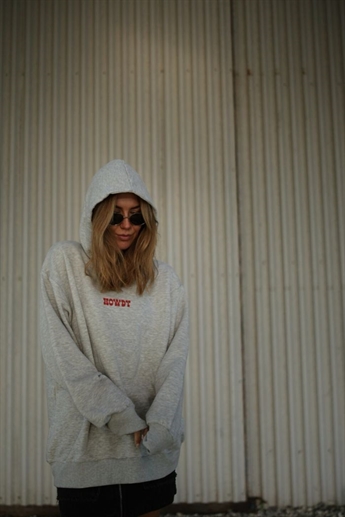 Howdy hoodie, Light Grey Melange